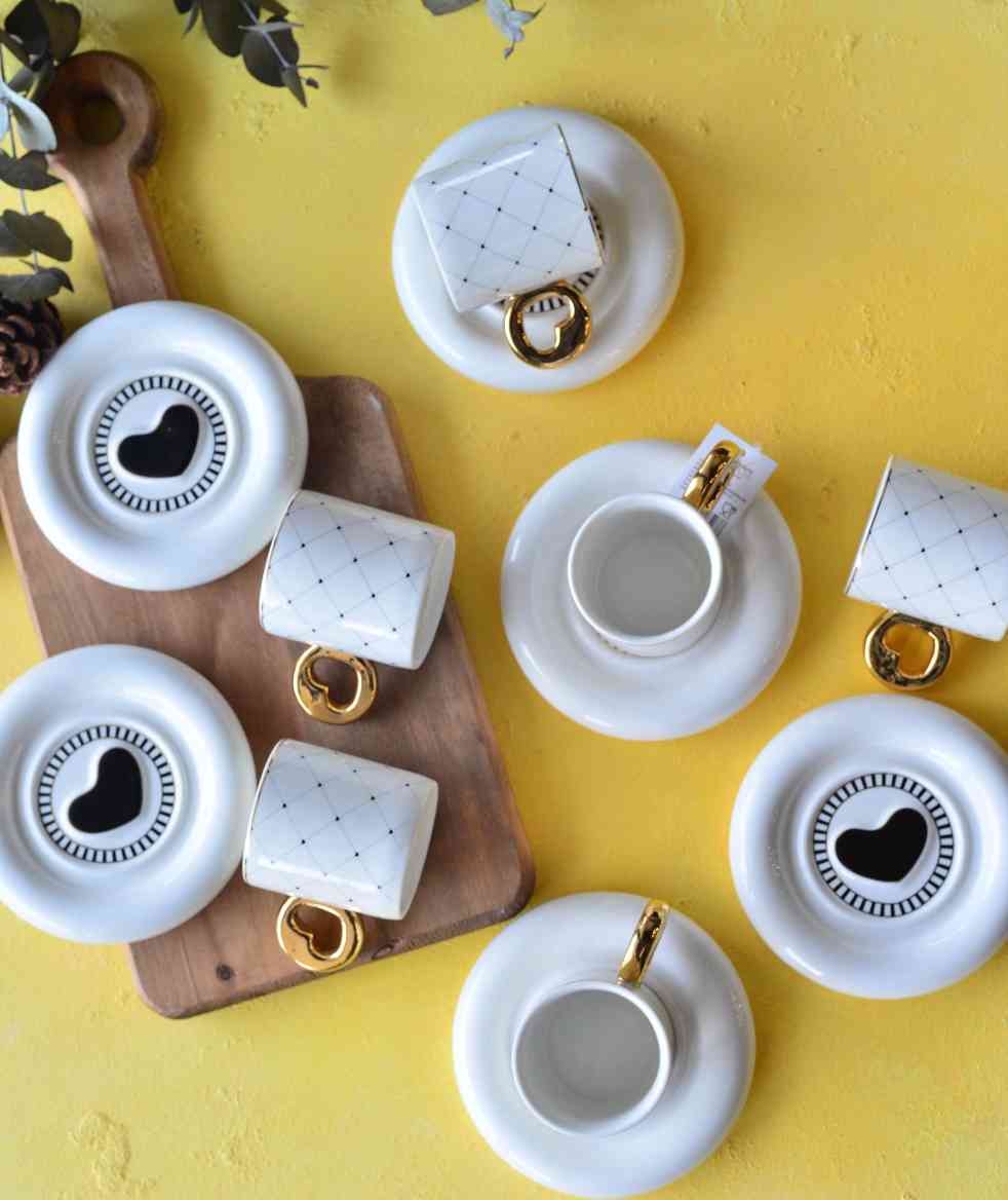 Service à café Noir En Porcelaine — vue 3