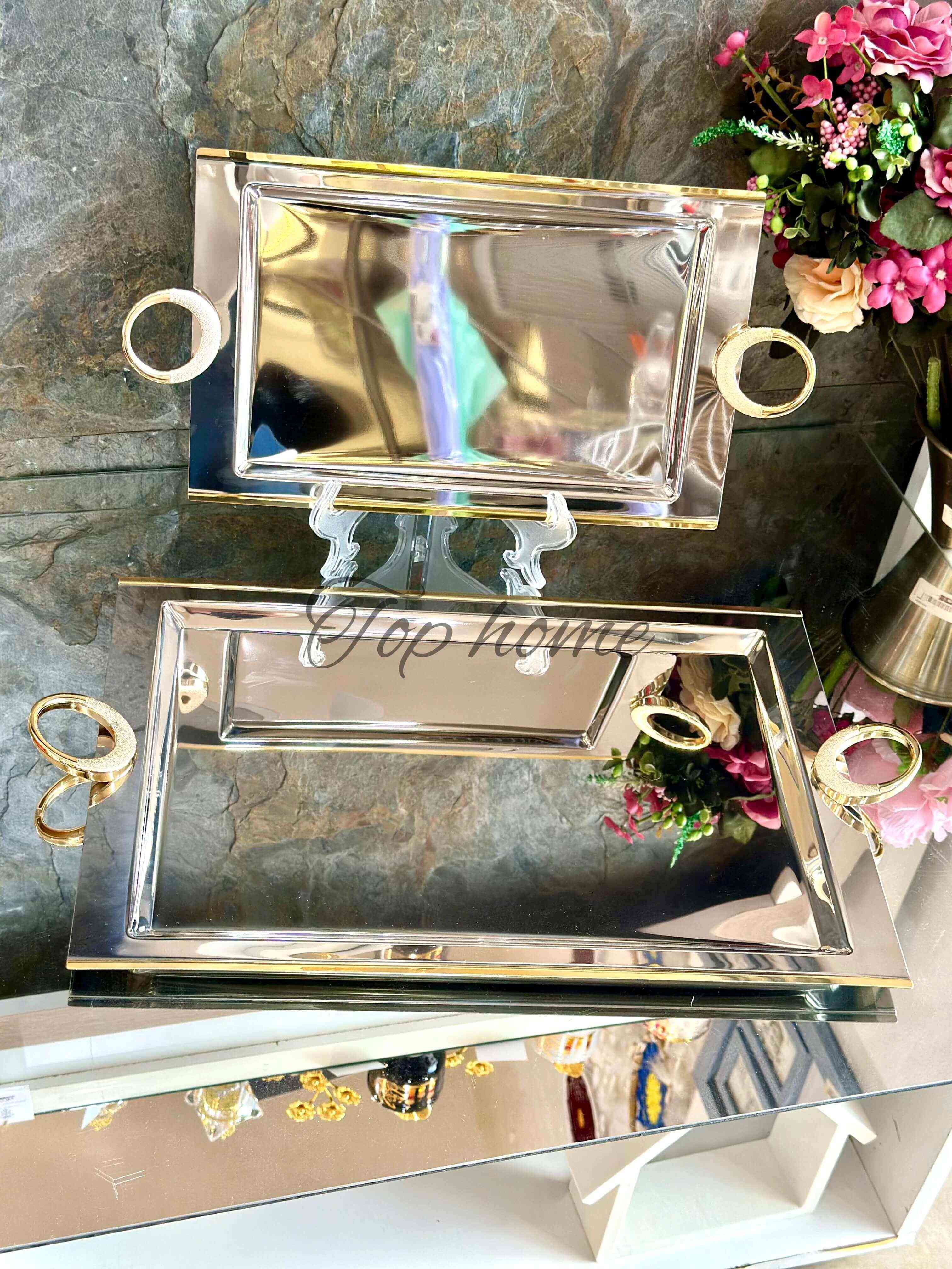 Set 2 Plateaux inox 18/10 TIAMO