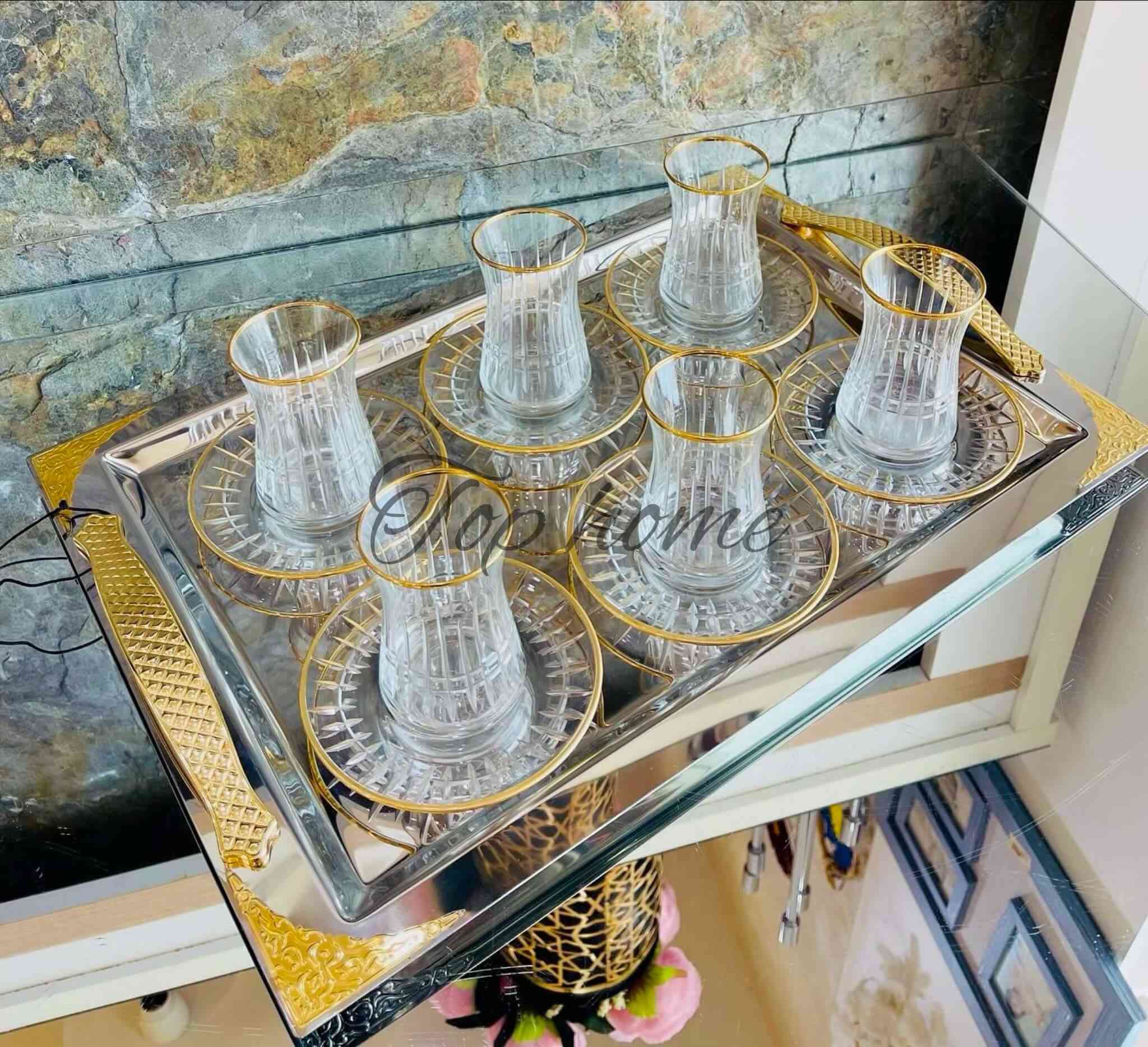 Service à Thé en Verre 12 pièces Transparent — vue 5