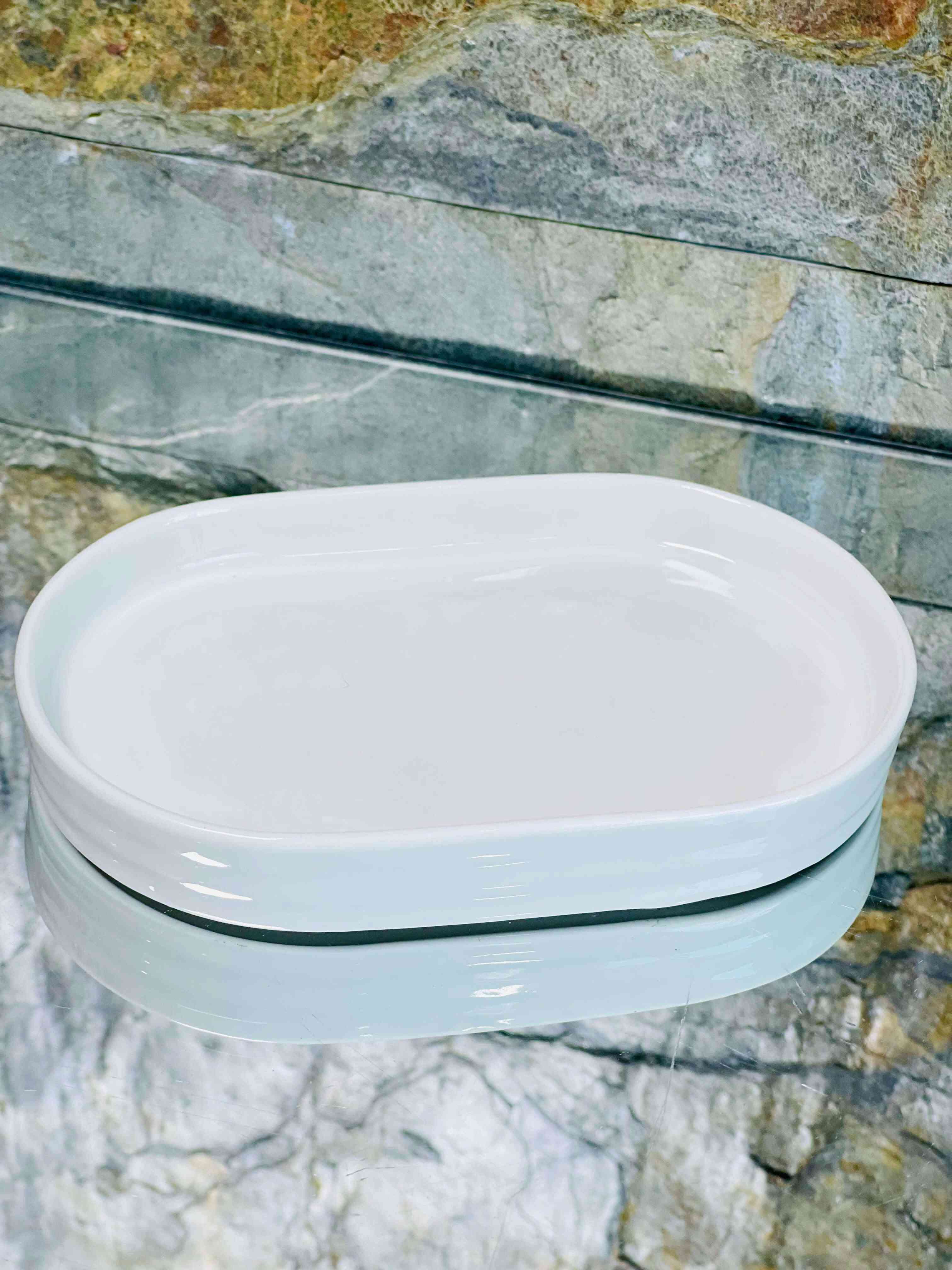 Plat Porcelaine Blanche Ovale 16cm — vue 3