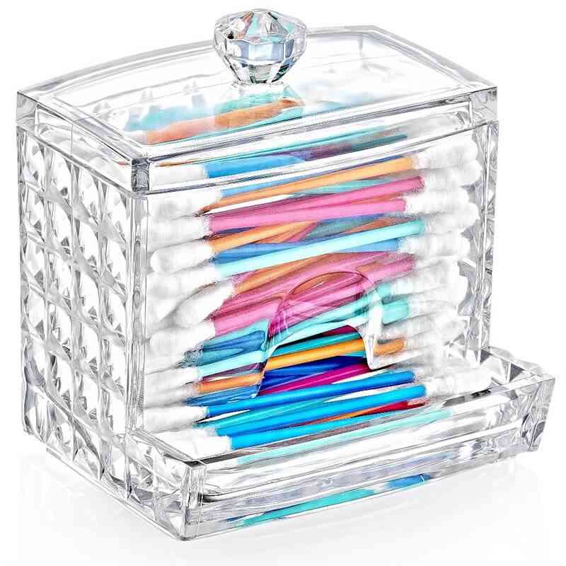 Boîte à bâtonnets, distributeur de coton à démaquiller, cotons-tiges à Motif Diamant — vue 3