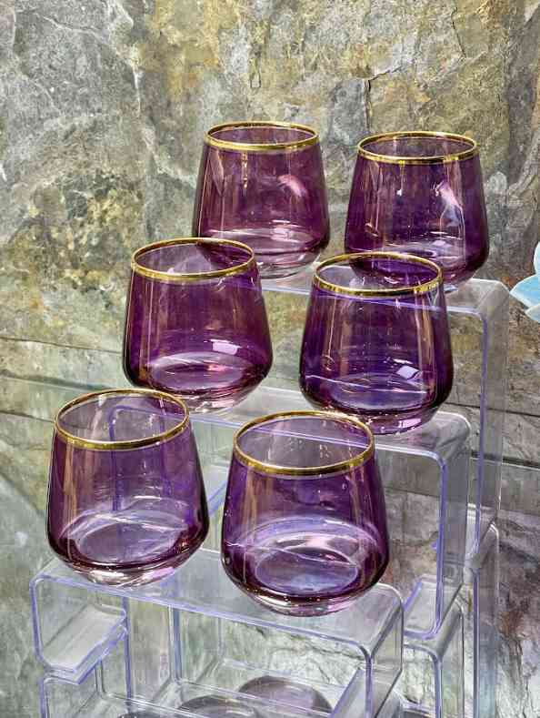 Lot de 6 verres à Eau Violet — vue 2