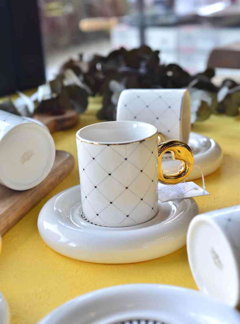 Service à café Noir En Porcelaine — vue 2
