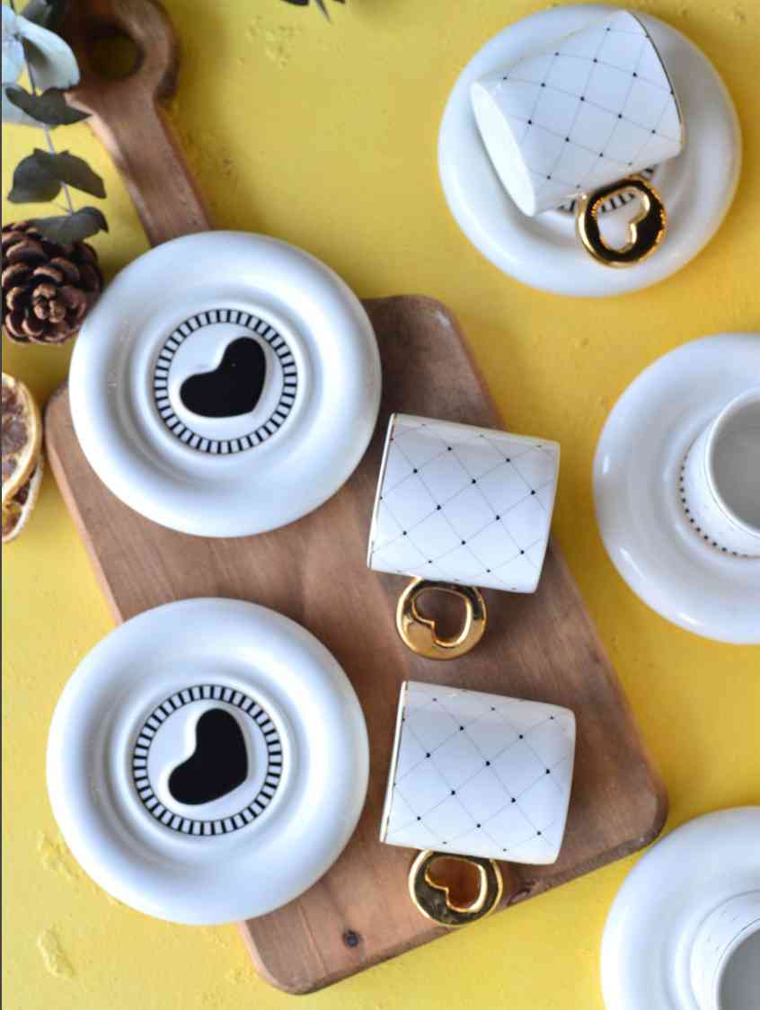 Service à café Noir En Porcelaine — vue 4