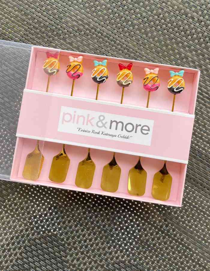 Lot de 6 cuillères à café mignonnes en acier inoxydable — vue 2