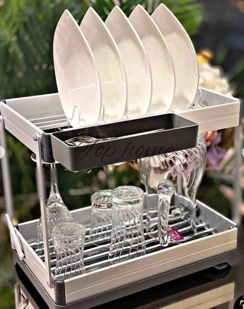 Égouttoir en aluminium pliable à 2 niveaux