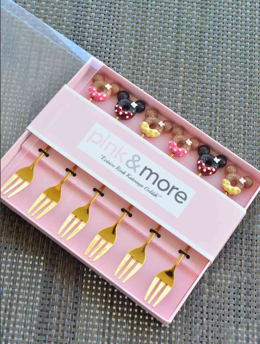 Lot de 6 Fourchettes à café mignonnes en acier inoxydable — vue 3