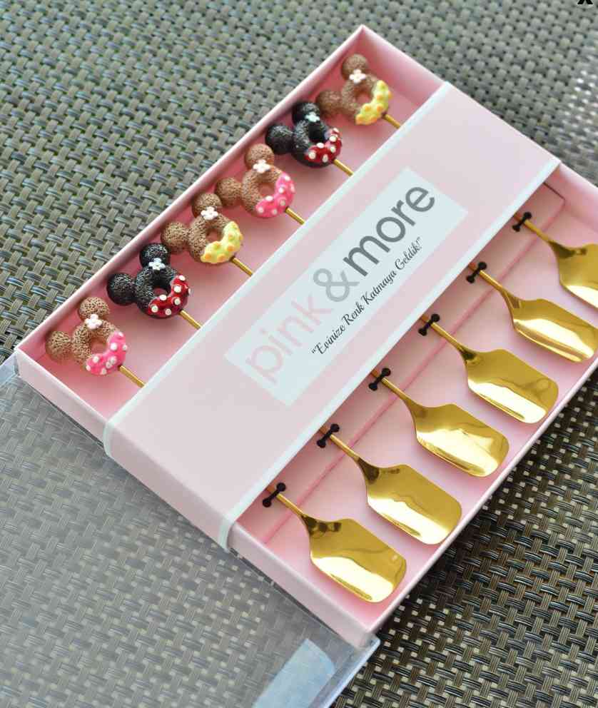 Lot de 6 cuillères à café mignonnes en acier inoxydable — vue 2