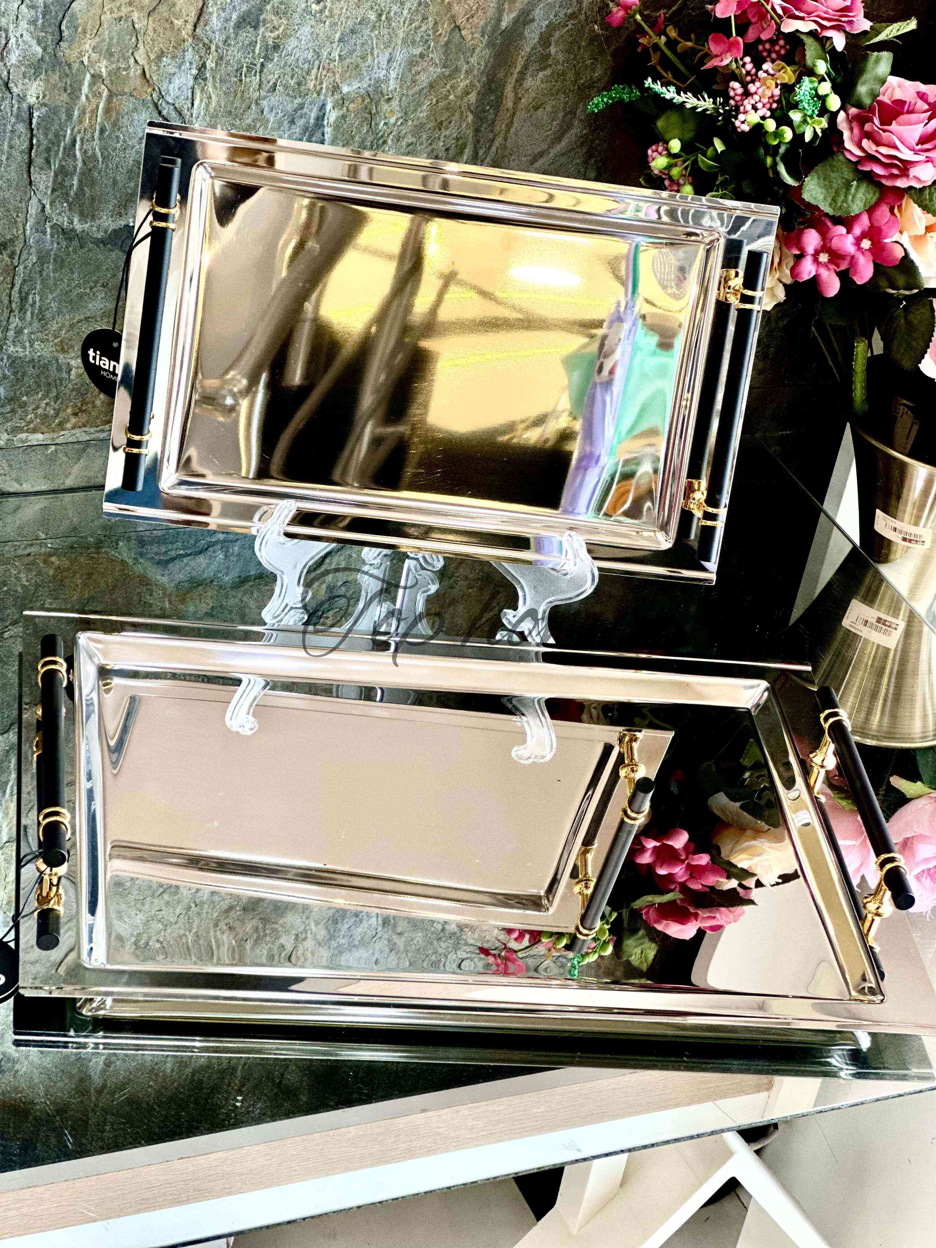 Set 2 Plateaux inox 18/10 TIAMO