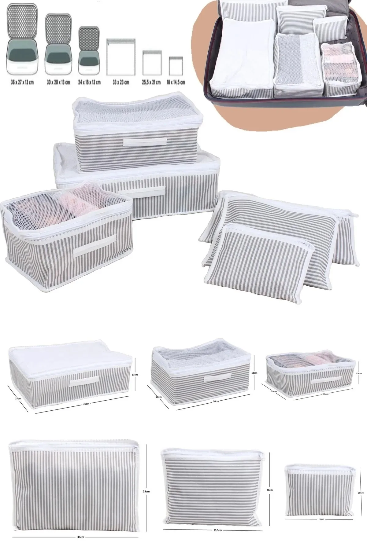 Set de 6 pièces de rangement pour valise — vue 3