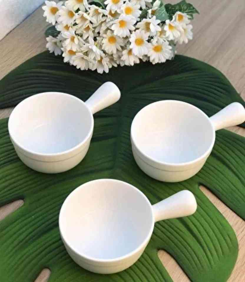 Lot de 3 Ramequins en porcelaine 19*11.5*6h