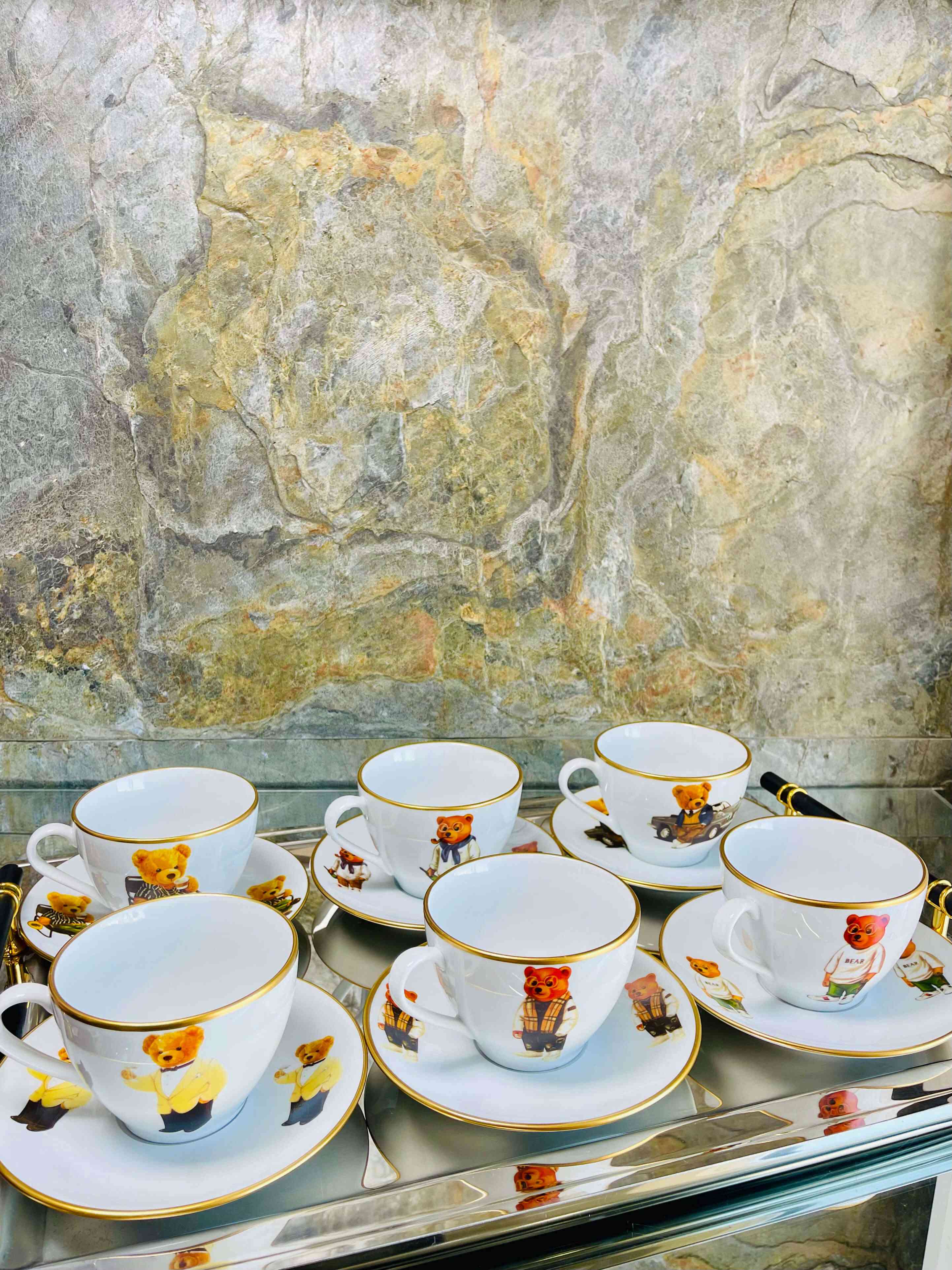 Service à Café Au Lait 12 Pièces En Porcelaine