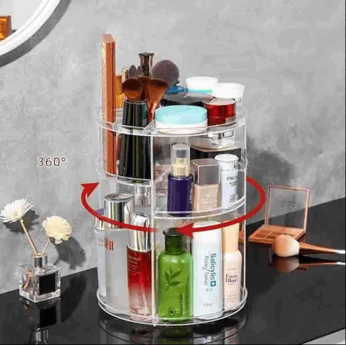 Organisateur de Maquillage et de cosmétiques, rotatif à 360 degrés