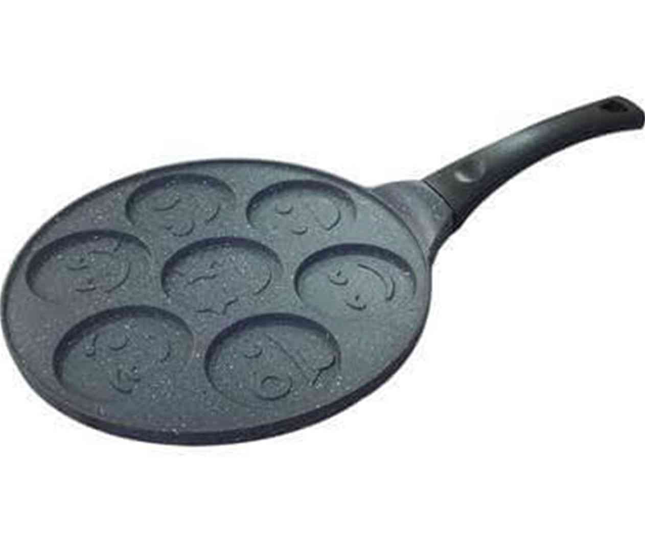 POLOCHEF Poêle Granite à pancakes 28cm - Crêpière Crêpe Smile Face Pancake