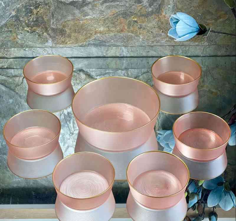 Pack Mouled - Lot de 7 bols en verre - 1 grand bol + 6 petits bols