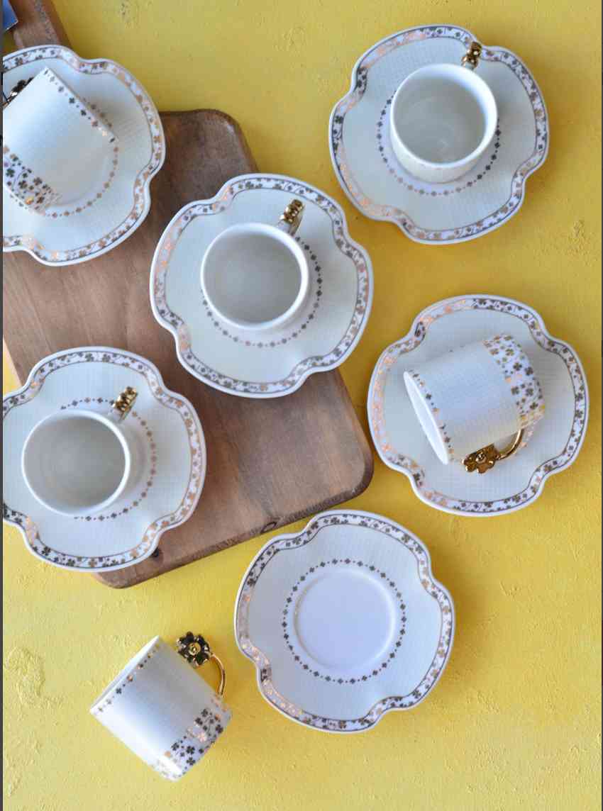Service à café Noir En Porcelaine	
