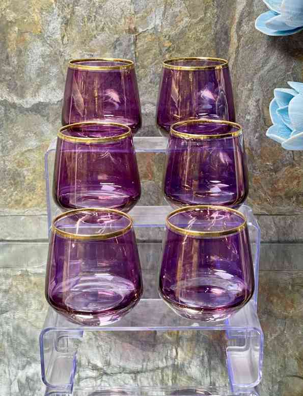Lot de 6 verres à Eau Violet