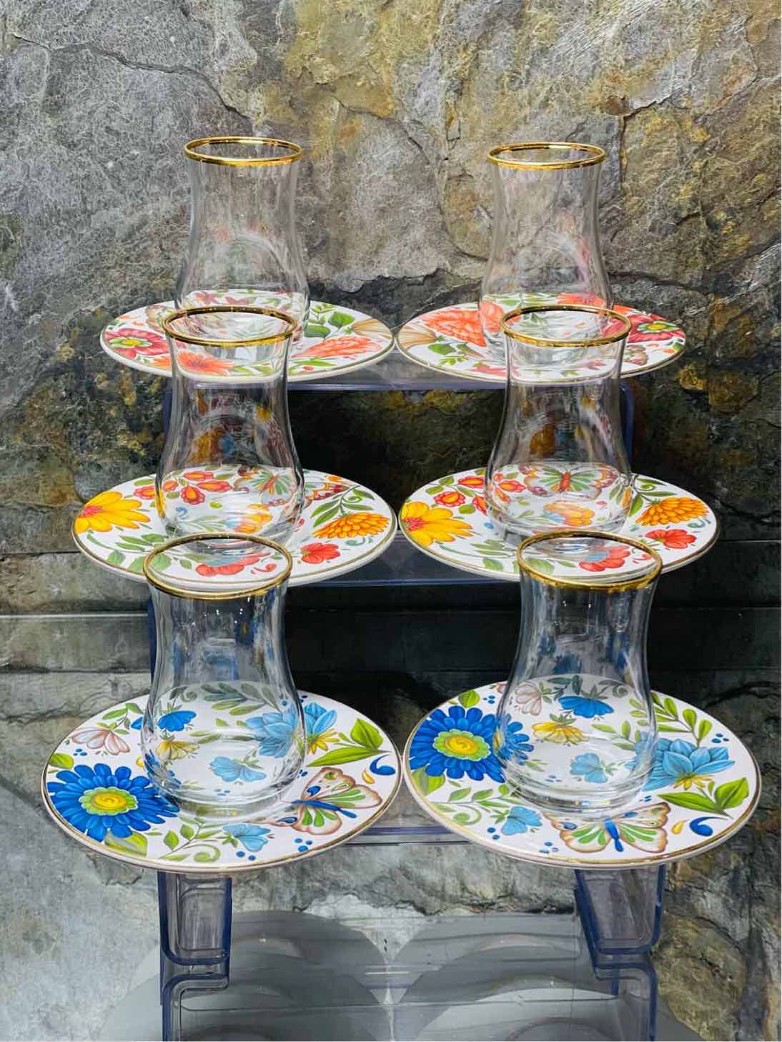 Service à Thé en Verre 12 pièces