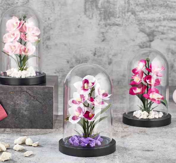 Fleurs artificielles en cloche lumineux