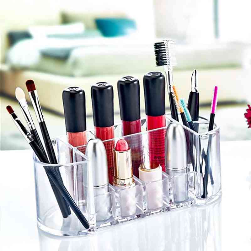 Organisateur de Maquillage Oval 8 Compartiments à motif diamant 