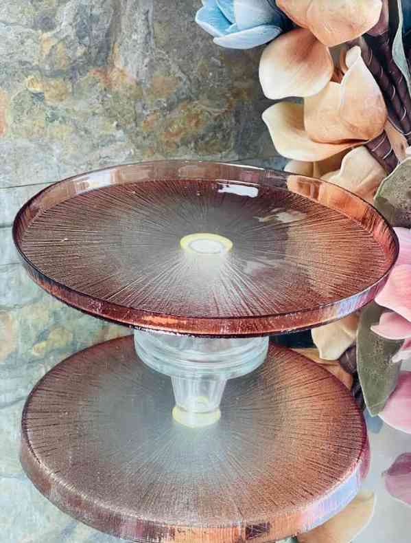  Présentoir à gâteau sur pied rond en verre