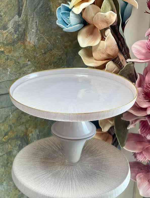 Présentoir à gâteau sur pied rond en verre