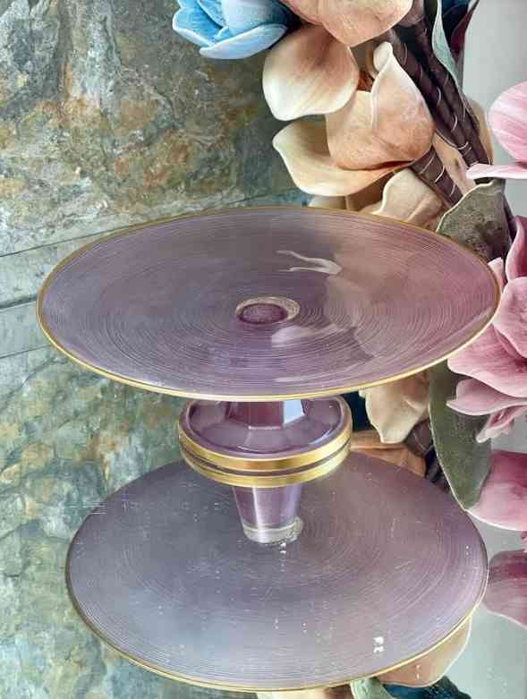 Présentoir à gâteau sur pied rond en verre