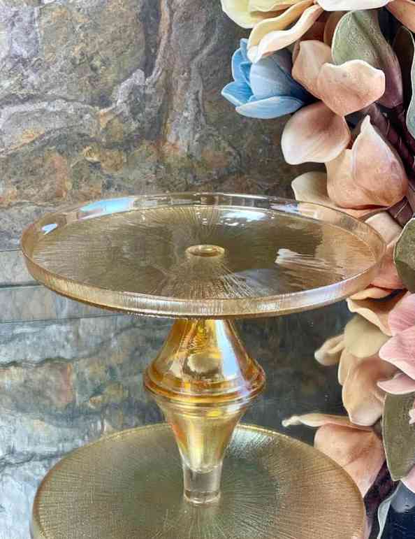 Présentoir à gâteau sur pied rond en verre