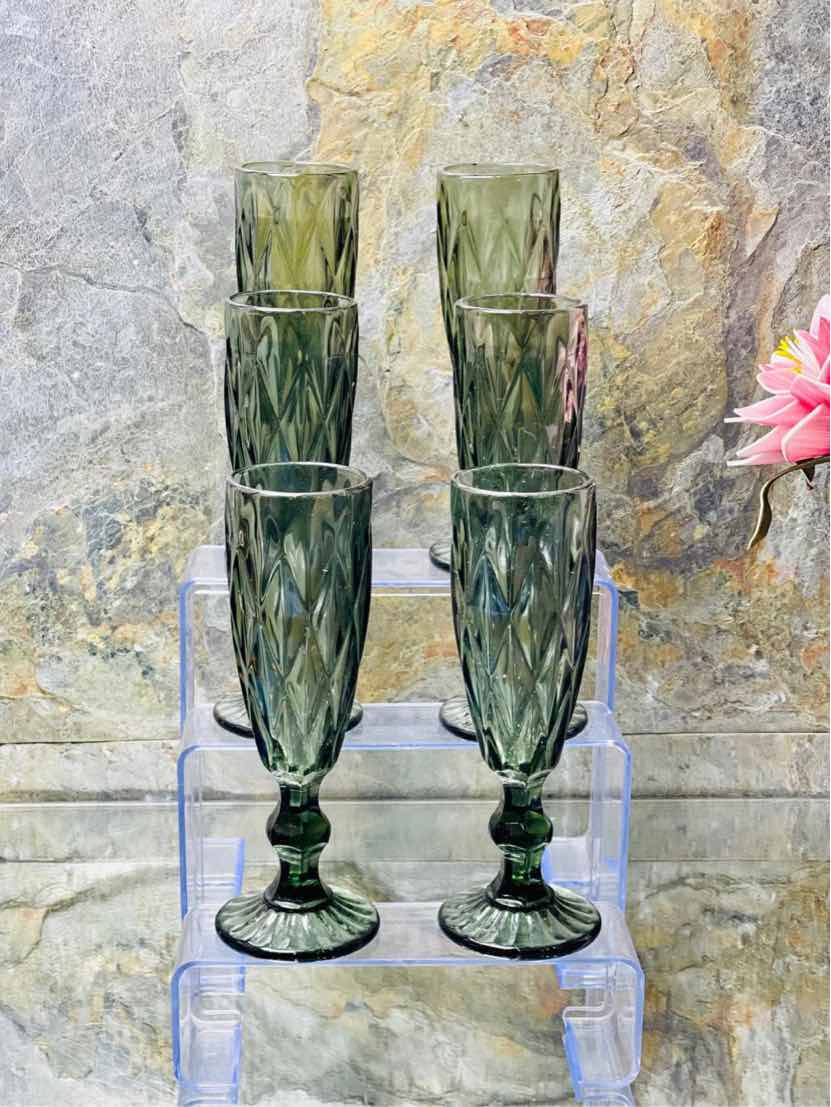 Pack de 6 Flûtes En Verre - Fumé