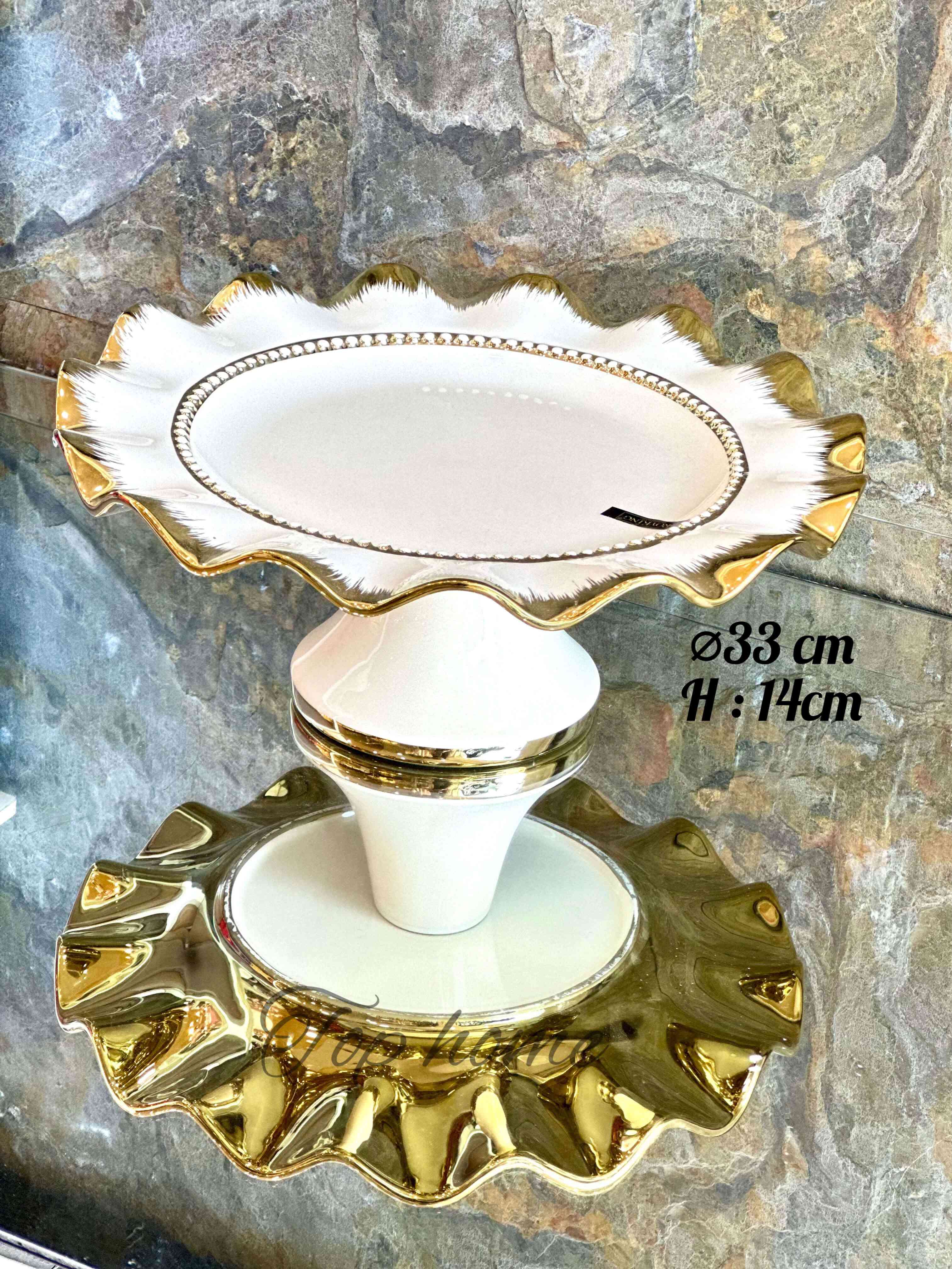 Présentoir À Gâteaux Sur Pied Porcelaine