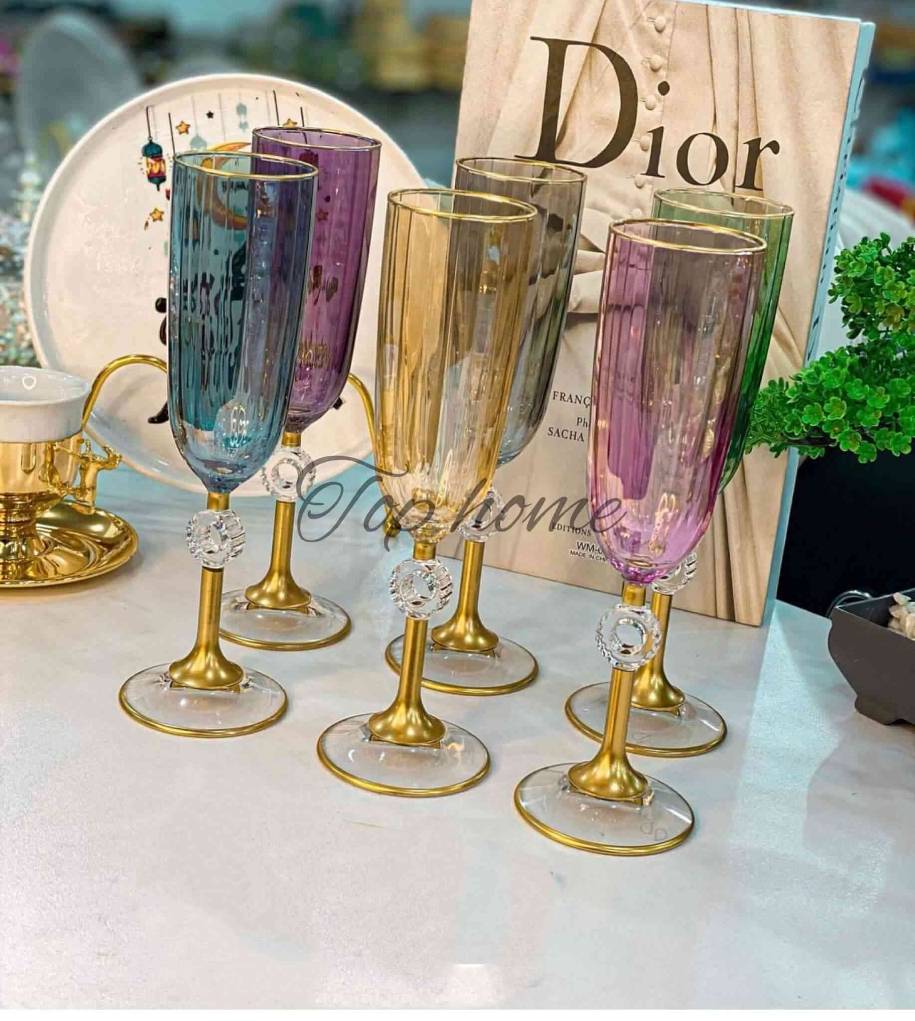 Pack de 6 Flûtes En Verre Coloré