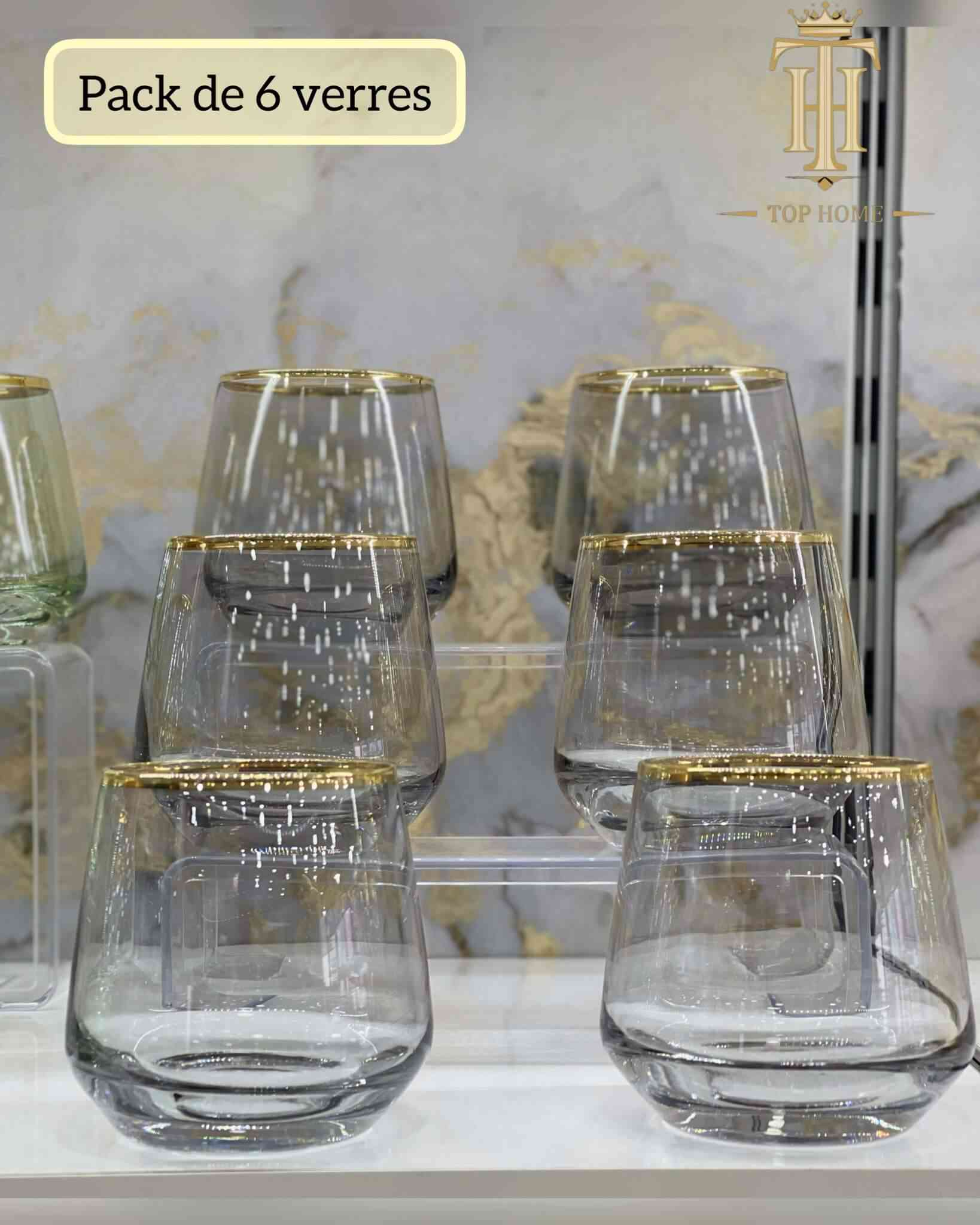 Lot de 6 verres à Eau Fumé