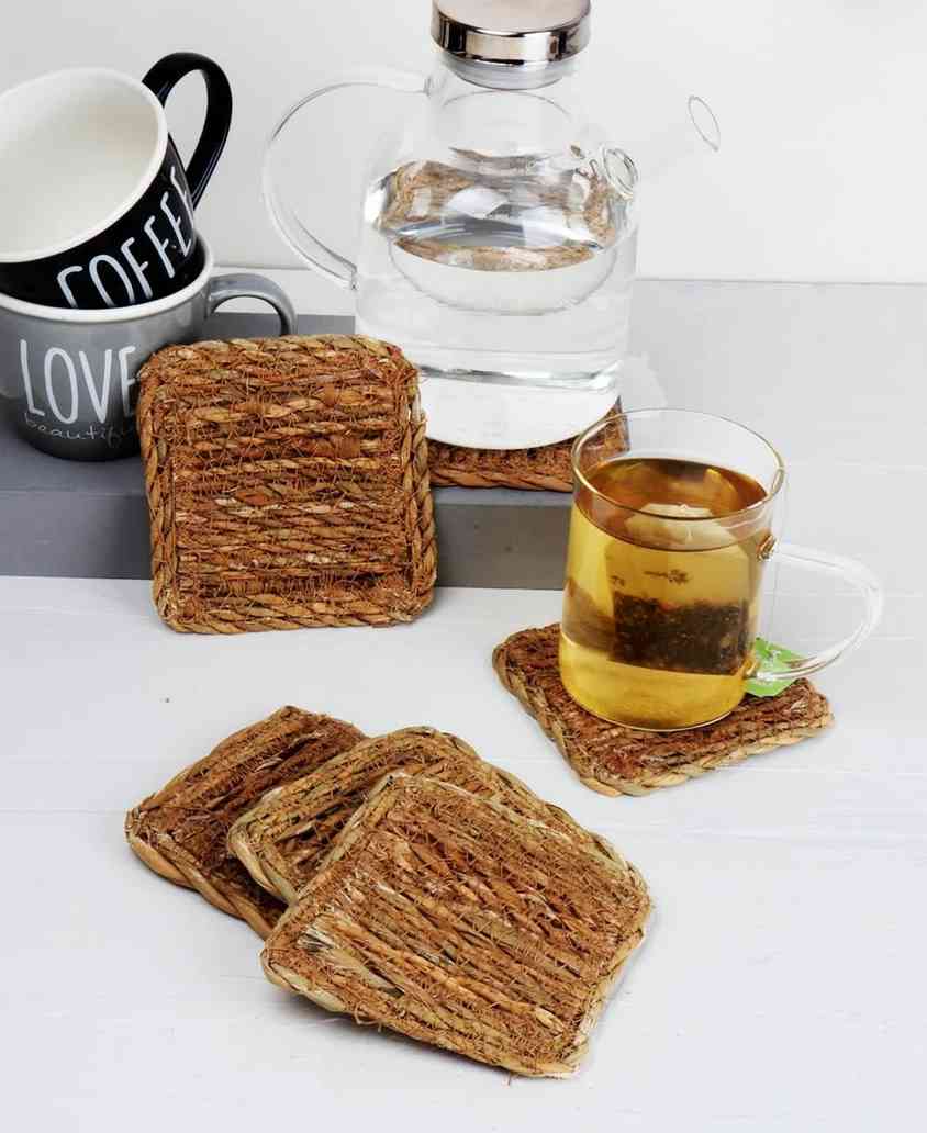 Dessous de verres en jute carré