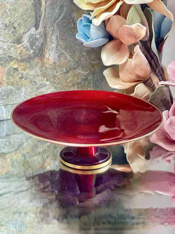  Présentoir à gâteau sur pied rond en verre