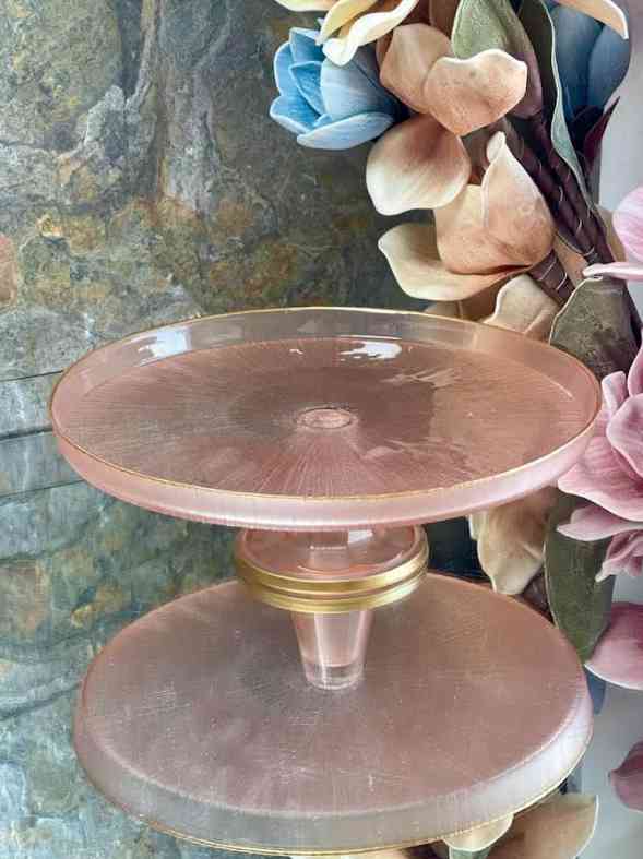  Présentoir à gâteau sur pied rond en verre