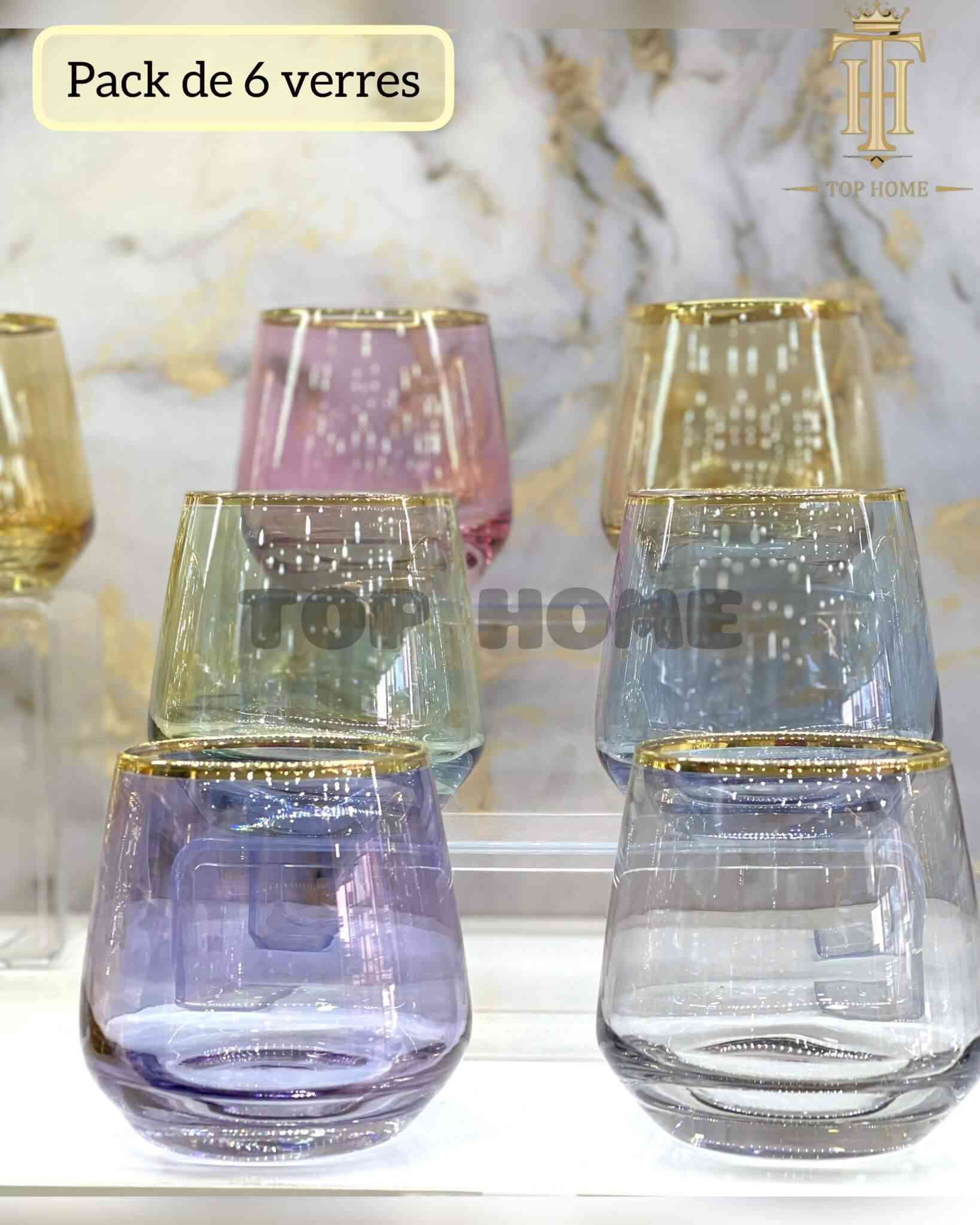 Lot de 6 verres à Eau Coloré