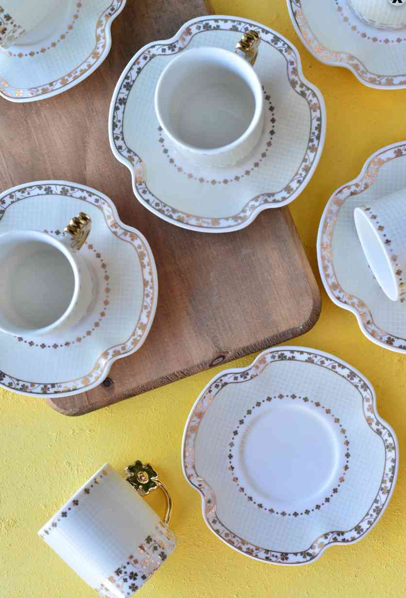 Service à café Noir En Porcelaine	