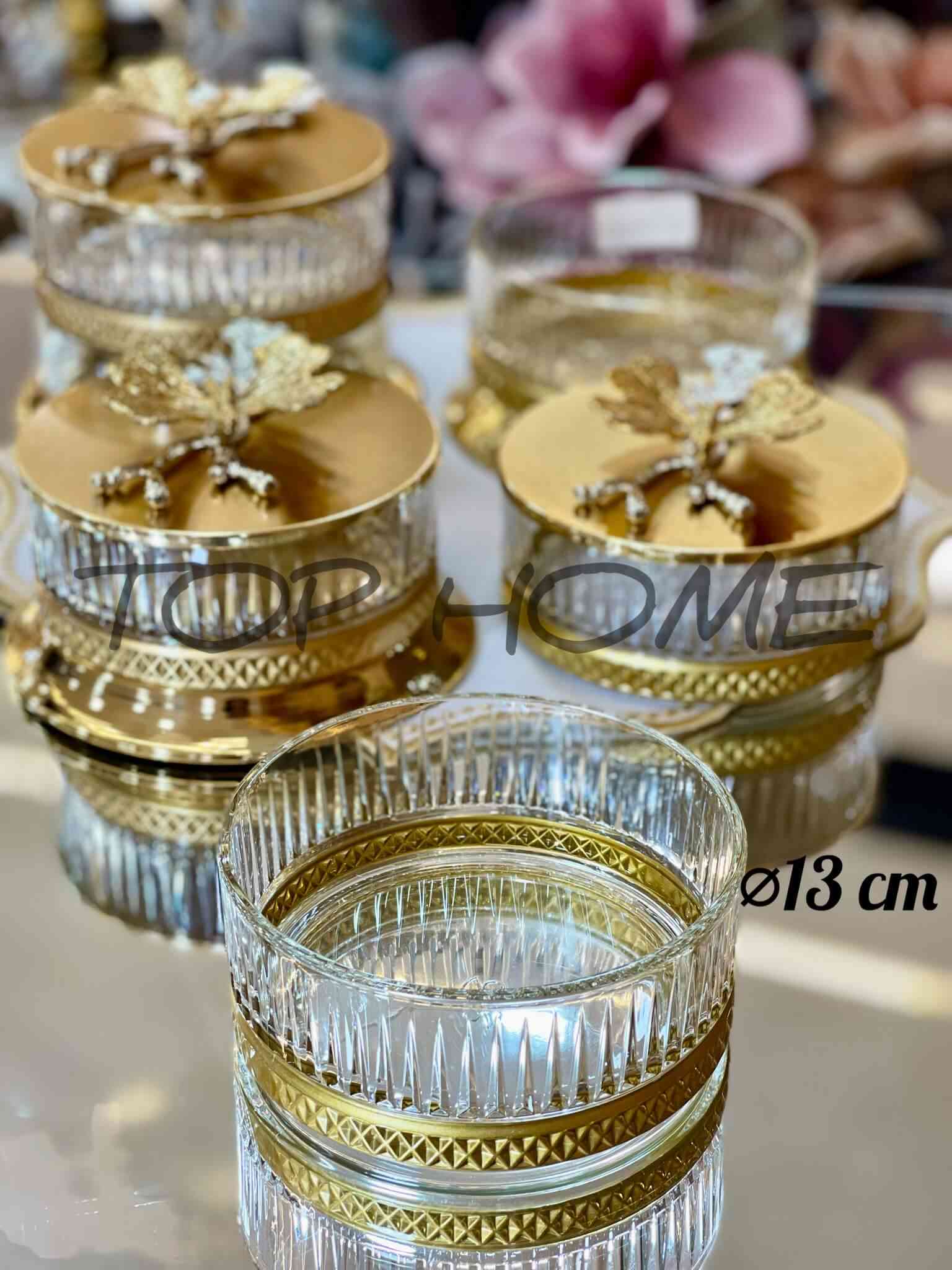 Lot de 3 Bonbonnières en Verre