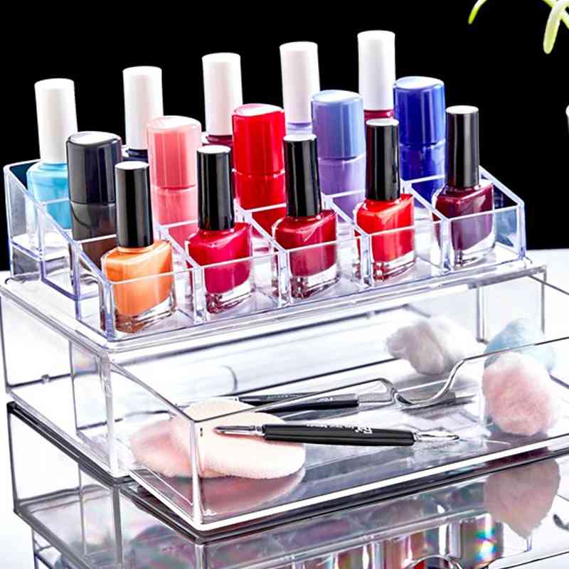Boîte De Rangement À Tiroir Vernis À Ongles Rouge À Lèvres 