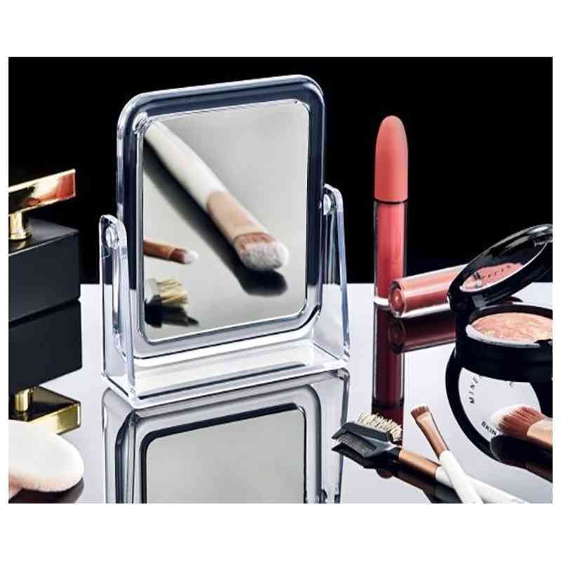 Miroir Carré De Maquillage Rotatif A deux Cotés Avec Un Fabuleux Effet De Grossissement