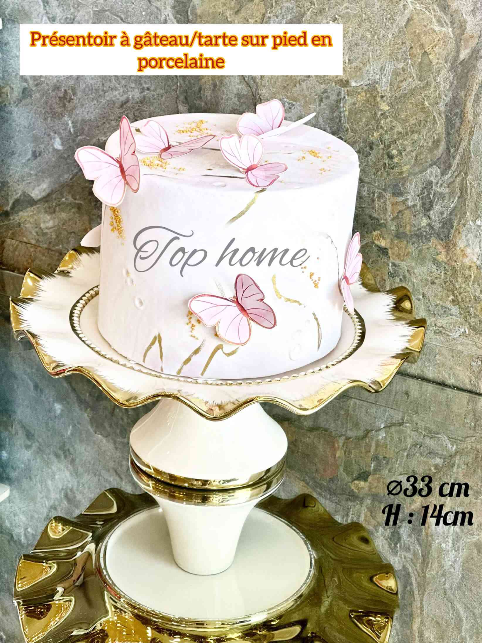 Présentoir À Gâteaux Sur Pied Porcelaine