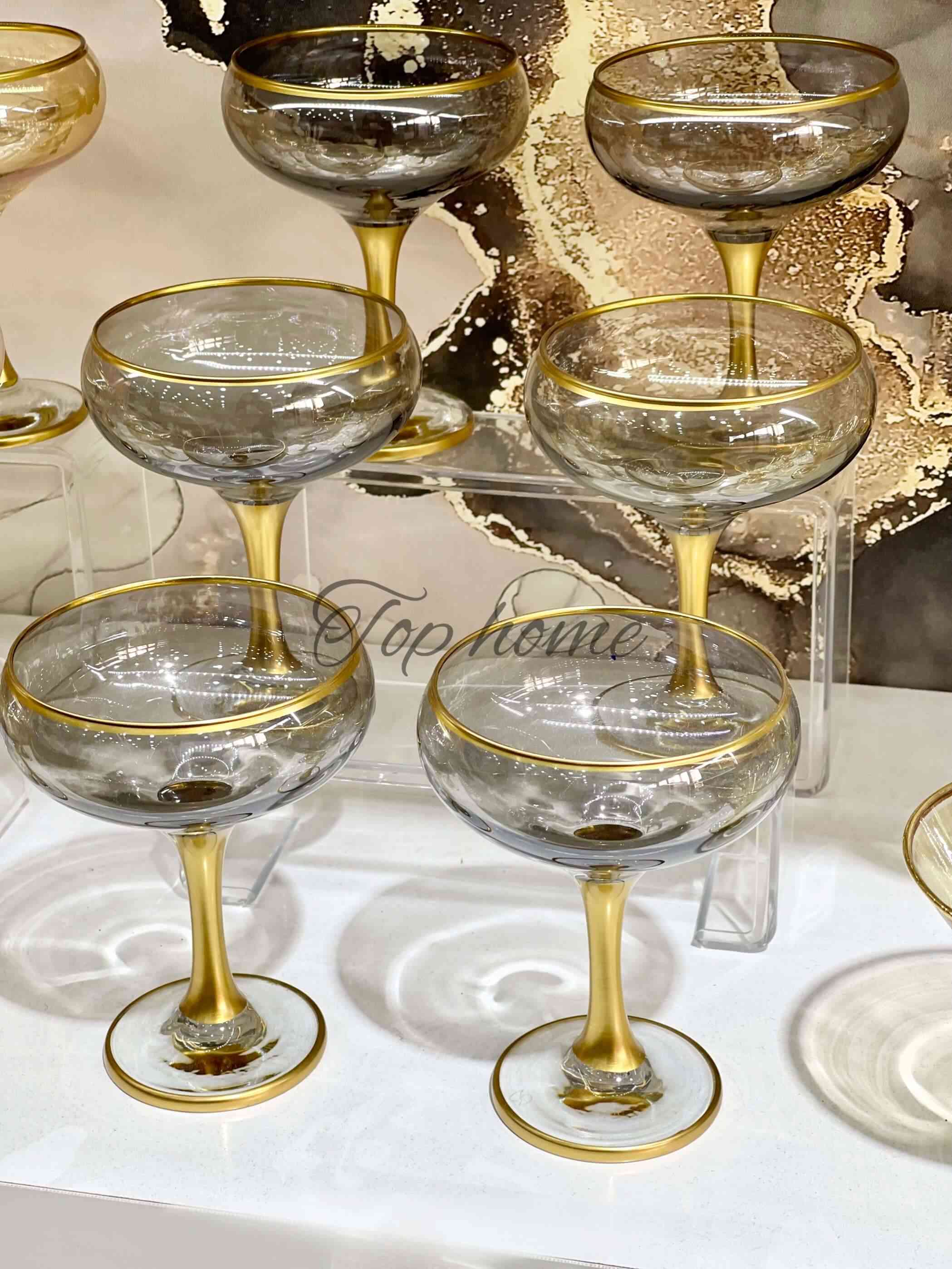 Service à Coupe 6 pièces en verre Fumé