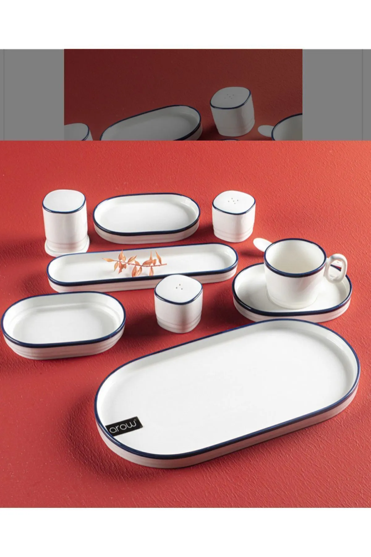 Service Petit Déjeuner En Porcelaine 35 pièces 