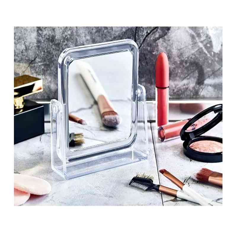 Miroir Carré De Maquillage Rotatif A deux Cotés Avec Un Fabuleux Effet De Grossissement